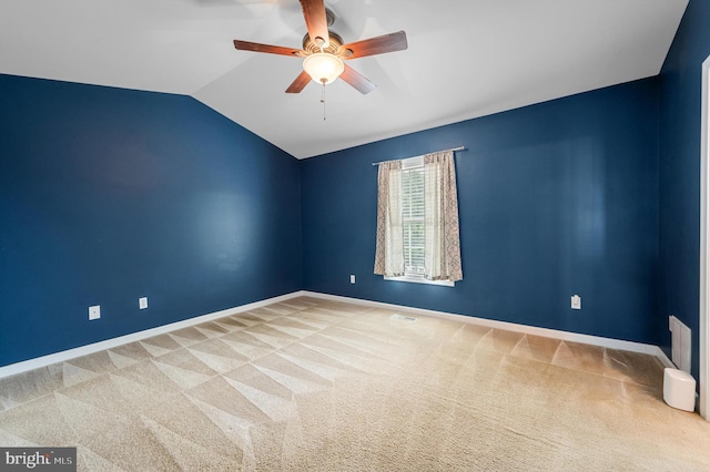 81 Toulouse Ln, Martinsburg, WV 25403 - carpeted empty room with ceiling fan, lofted ceiling, and baseboards