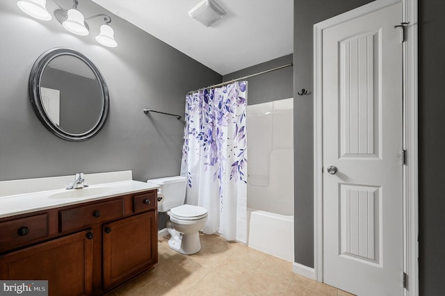 81 Toulouse Ln, Martinsburg, WV 25403 - full bath with toilet, vanity, shower / bath combo, and tile patterned floors