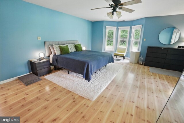 43 Shea Dr, Mohnton, PA 19540 - bedroom featuring wood finished floors, baseboards, and ceiling fan