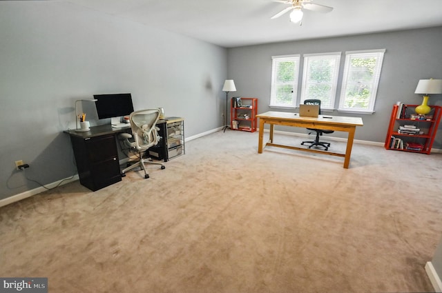 43 Shea Dr, Mohnton, PA 19540 - carpeted home office featuring ceiling fan and baseboards
