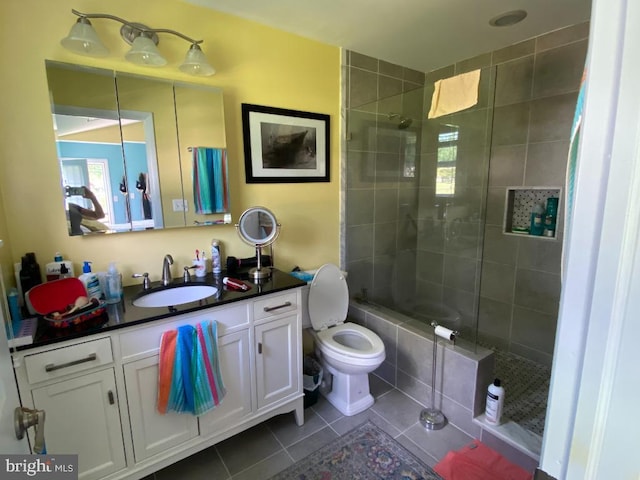 53 Pleasure Shores Cir, Chesapeake City, MD 21915 - full bathroom with tile patterned floors, vanity, toilet, and tiled shower / bath