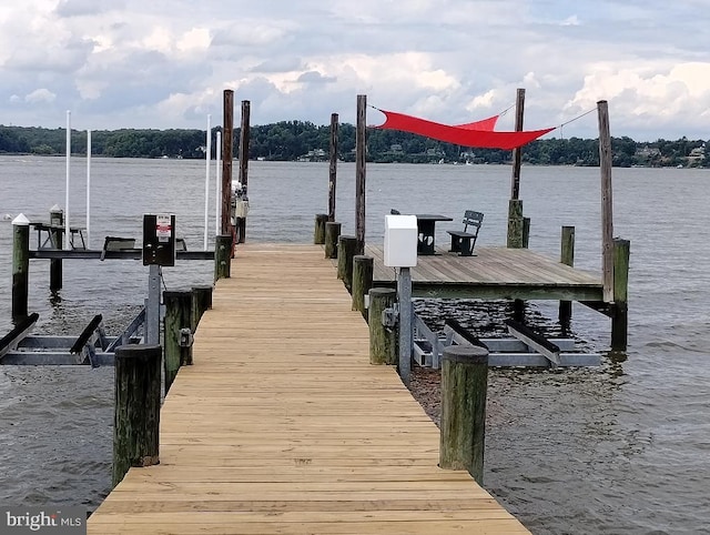 53 Pleasure Shores Cir, Chesapeake City, MD 21915 - dock with a water view and boat lift