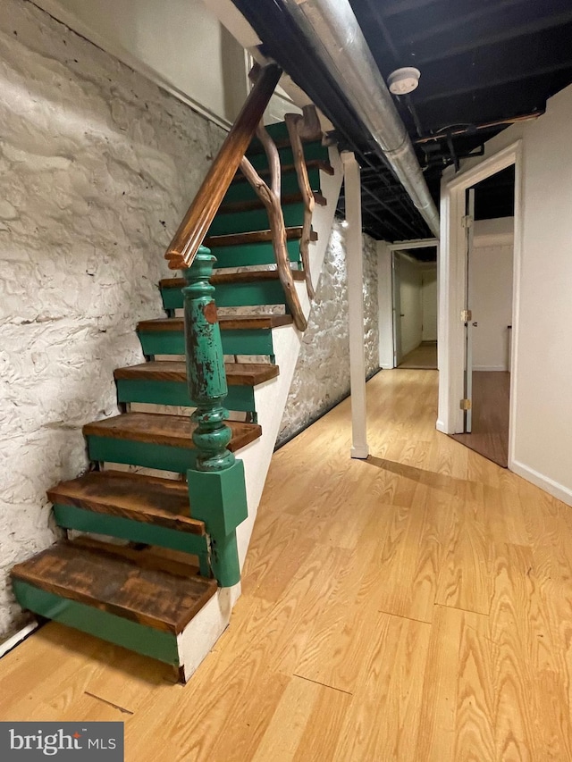 2732 Maryland Ave, Baltimore, MD 21218 - finished below grade area with wood finished floors and stairway