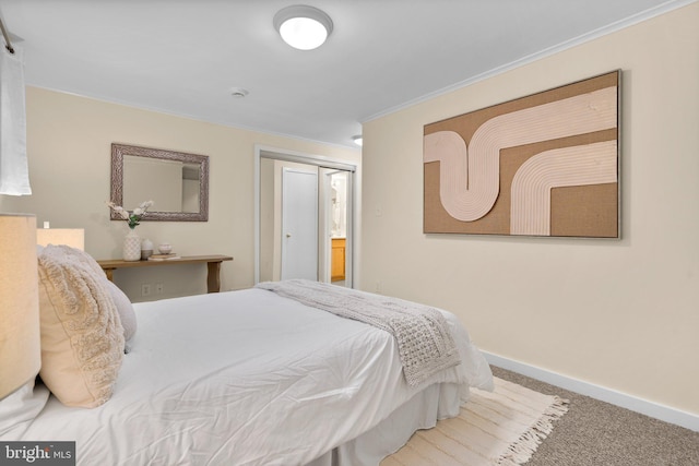 1742 U St NW Unit 101, Washington, DC 20009 - carpeted bedroom featuring ornamental molding and baseboards
