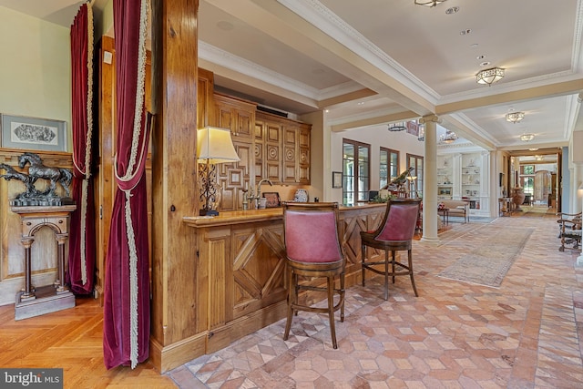 13320 Signal Tree, Potomac, MD 20854 - indoor bar with ornamental molding and decorative columns