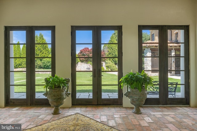 13320 Signal Tree, Potomac, MD 20854 - entryway featuring french doors and brick flooring