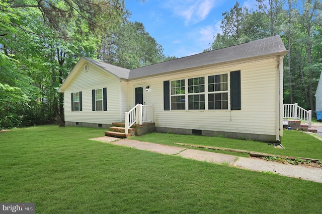 9319 Rum Ridge Rd, Delmar, MD 21875 - view of front facade with crawl space and a front yard