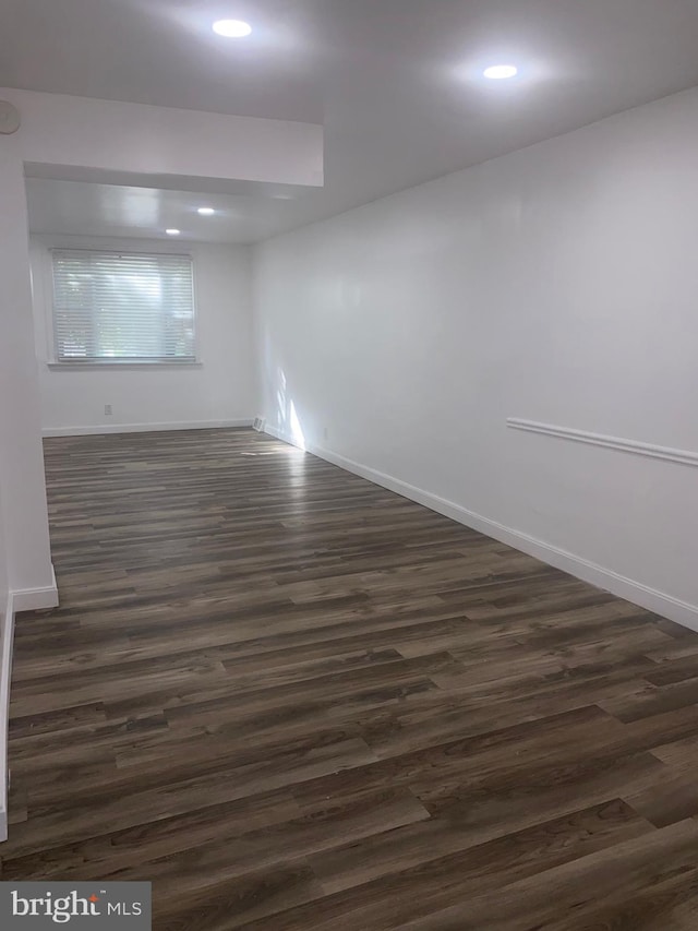 1148 Slocum St, Philadelphia, PA 19150 - unfurnished room featuring dark wood finished floors, baseboards, and recessed lighting