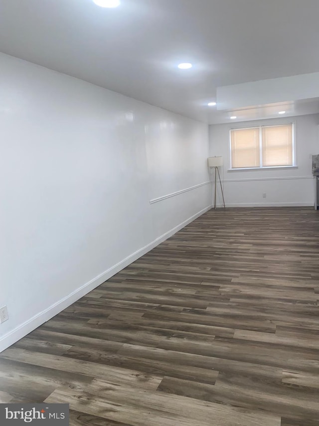 1148 Slocum St, Philadelphia, PA 19150 - spare room with baseboards, recessed lighting, and dark wood-style floors