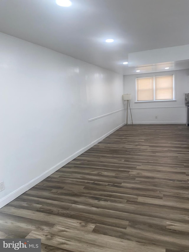 1148 Slocum St, Philadelphia, PA 19150 - spare room with baseboards, dark wood-type flooring, and recessed lighting