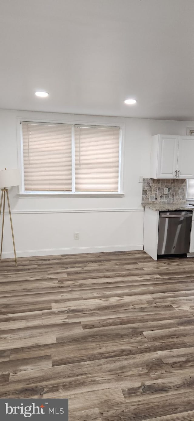 1148 Slocum St, Philadelphia, PA 19150 - unfurnished living room featuring wood finished floors, recessed lighting, and baseboards