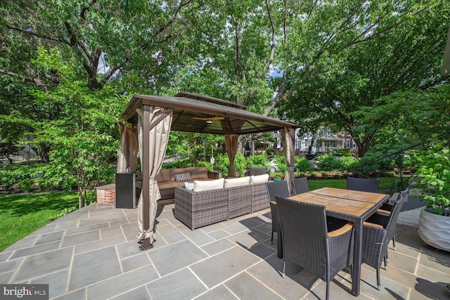 1387 N Carolina Ave NE, Washington, DC 20002 - view of patio / terrace with a gazebo, an outdoor living space, and outdoor dining space