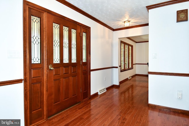 2410 Mill Branch Rd, Bowie, MD 20716 - foyer with dark wood finished floors and ornamental molding