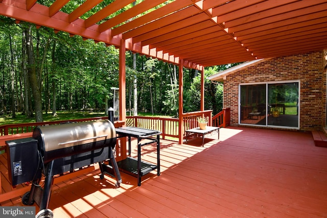 2410 Mill Branch Rd, Bowie, MD 20716 - wooden deck featuring a pergola