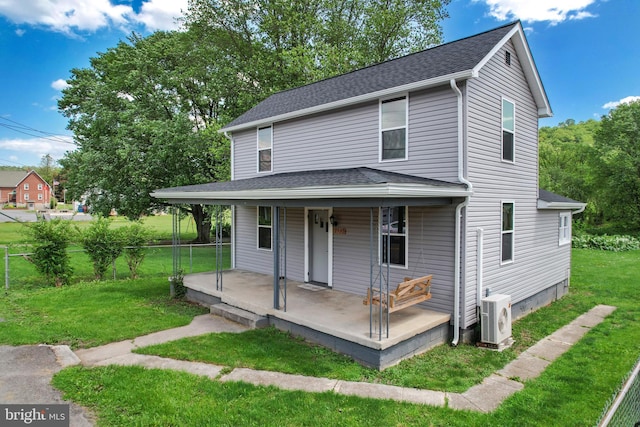 3970 Patterson Creek Village Pike, Ridgeley, WV 26753 - view of front of property with covered porch, ac unit, and a shingled roof