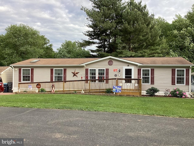 4041 Conowingo Rd, Darlington, MD 21034 - view of front of property featuring a wooden deck, a front lawn, and roof with shingles