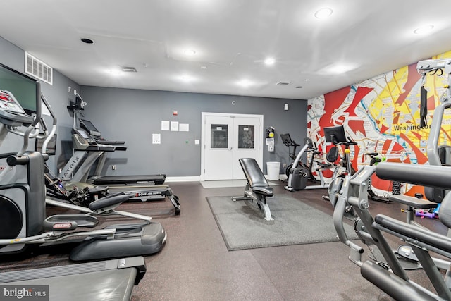 2001 12th St NW Unit 410, Washington, DC 20009 - exercise room with recessed lighting and baseboards