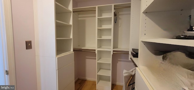 spacious closet with light wood-style floors