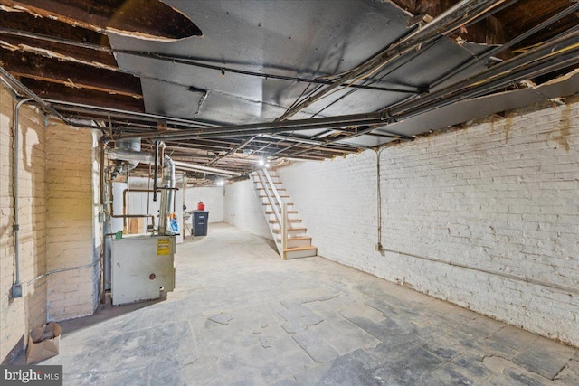 728 13th St SE, Washington, DC 20003 - unfinished basement featuring stairs and a heating unit