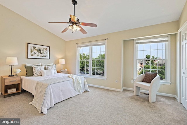 1205 Bond St, Herndon, VA 20170 - carpeted bedroom with lofted ceiling and a ceiling fan