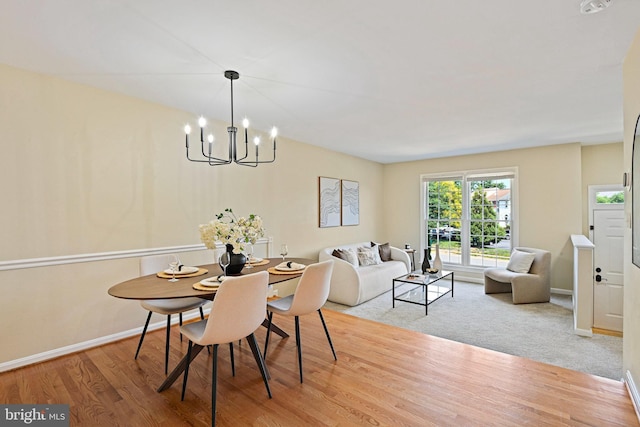 1205 Bond St, Herndon, VA 20170 - dining space featuring a chandelier and wood finished floors