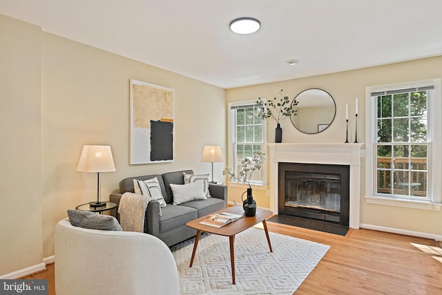 1205 Bond St, Herndon, VA 20170 - living room with wood finished floors and a fireplace with flush hearth