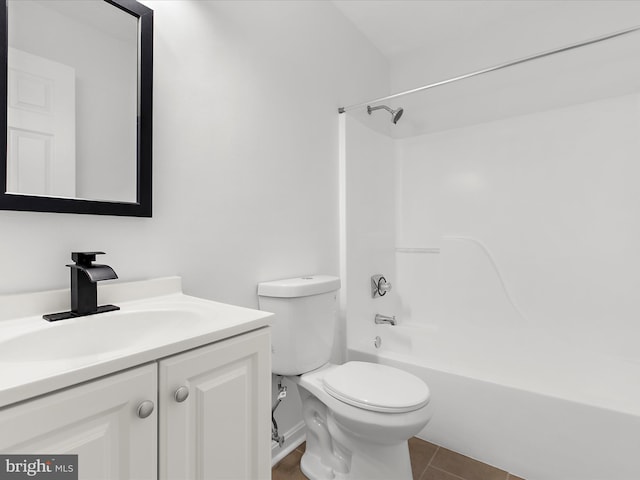 632 Island Creek Ct, Annapolis, MD 21401 - bathroom featuring vanity, toilet, shower / bathtub combination, and tile patterned floors