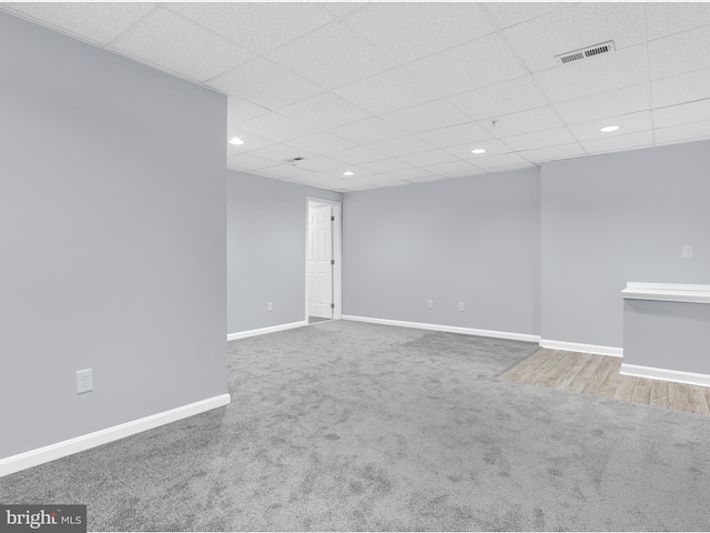 632 Island Creek Ct, Annapolis, MD 21401 - carpeted spare room with a paneled ceiling, baseboards, and recessed lighting