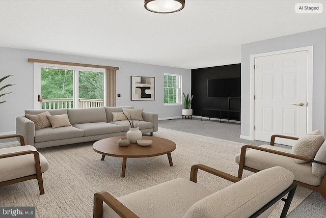632 Island Creek Ct, Annapolis, MD 21401 - carpeted living area with baseboards