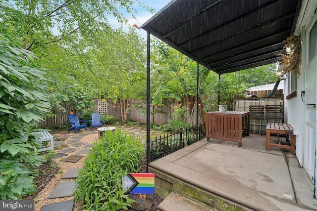 5811 Mcmahon St, Philadelphia, PA 19144 - fenced backyard with a patio area