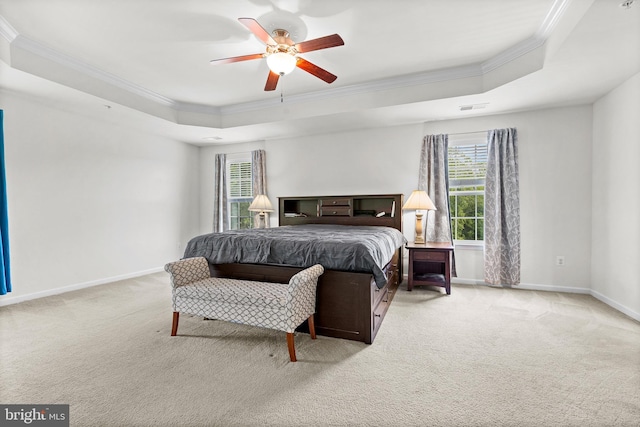 3615 Amber Way, Aberdeen, MD 21001 - bedroom featuring a tray ceiling, crown molding, carpet flooring, and baseboards