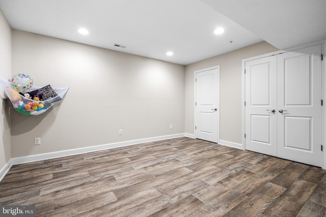 3615 Amber Way, Aberdeen, MD 21001 - basement featuring wood finished floors, baseboards, and recessed lighting
