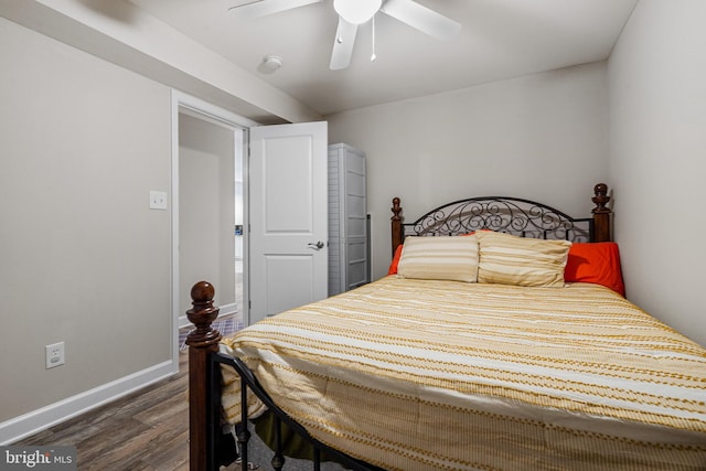 3615 Amber Way, Aberdeen, MD 21001 - bedroom featuring dark wood-type flooring, baseboards, and a ceiling fan