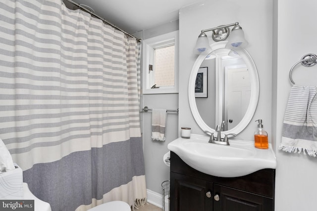 163 2nd St, Bordentown, NJ 08505 - full bath featuring vanity, toilet, and curtained shower
