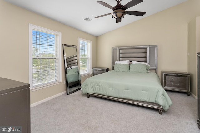 1781 Cobblestone Ln, Vineland, NJ 08361 - bedroom with lofted ceiling, carpet, baseboards, and a ceiling fan