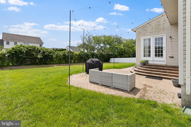 1781 Cobblestone Ln, Vineland, NJ 08361 - view of yard featuring a patio, french doors, and entry steps