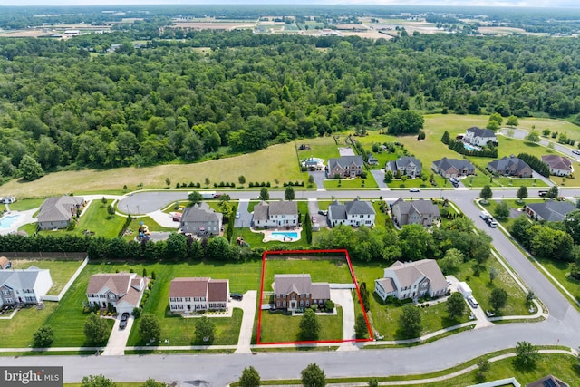 1781 Cobblestone Ln, Vineland, NJ 08361 - aerial view of residential area featuring a heavily wooded area and property parcel outlined