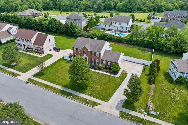 1781 Cobblestone Ln, Vineland, NJ 08361 - aerial perspective of suburban area with a pool area