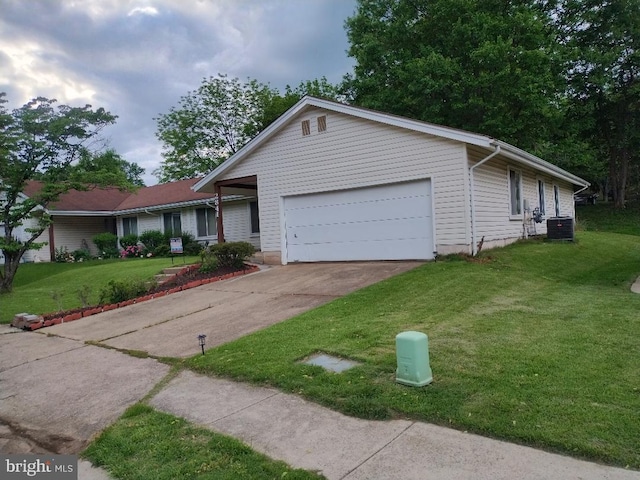 2841 Aquarius Ave, Silver Spring, MD 20906 - ranch-style house featuring an attached garage, concrete driveway, a front yard, and central air condition unit
