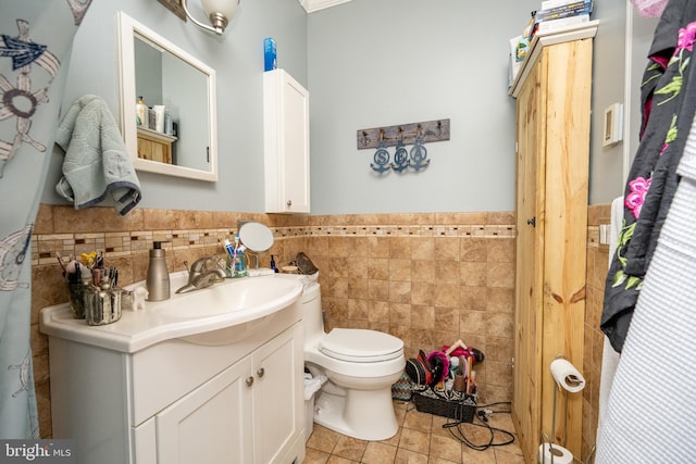 1341 Westview Xing, Grantsville, MD 21536 - bathroom featuring tile walls, a wainscoted wall, toilet, and vanity