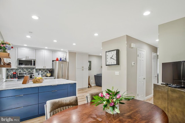 17 Edgewood Green Ct, Annapolis, MD 21403 - dining area featuring baseboards, recessed lighting, and light wood-style flooring