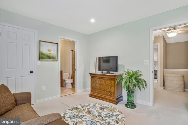 17 Edgewood Green Ct, Annapolis, MD 21403 - living room with carpet flooring, baseboards, and a ceiling fan