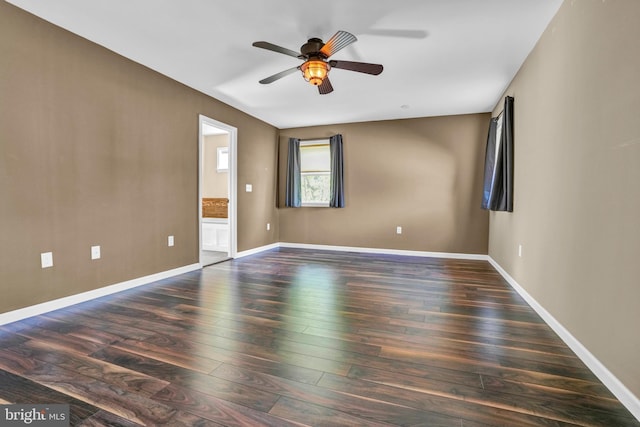 40 Steeple Ct, Reinholds, PA 17569 - empty room featuring ceiling fan, wood finished floors, and baseboards