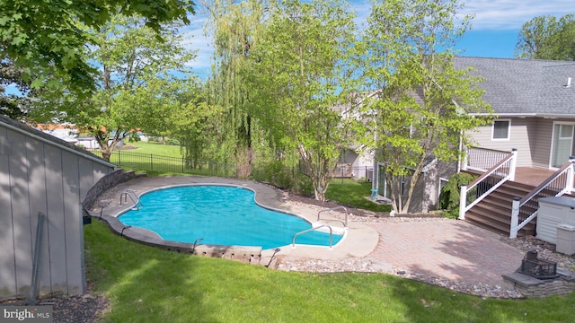 40 Steeple Ct, Reinholds, PA 17569 - view of swimming pool featuring stairs, a patio, and a deck