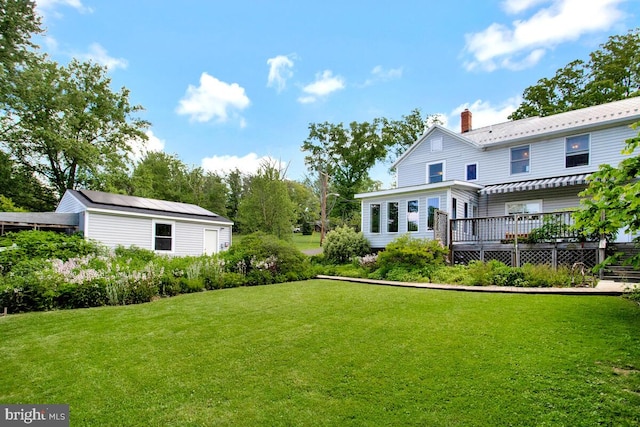 22350 Old Hundred Rd, Barnesville, MD 20838 - view of grassy yard featuring a deck
