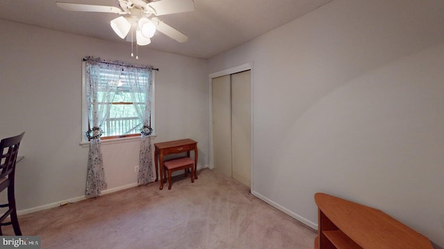14701 Viewcrest Rd SW, Cresaptown, MD 21502 - carpeted bedroom with baseboards, a ceiling fan, and a closet
