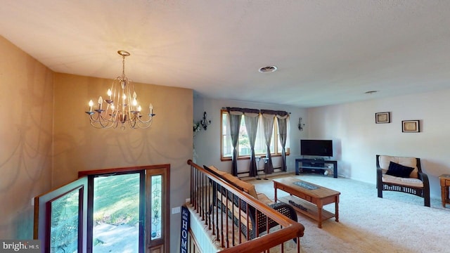 14701 Viewcrest Rd SW, Cresaptown, MD 21502 - living room with a chandelier and carpet