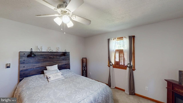 14701 Viewcrest Rd SW, Cresaptown, MD 21502 - bedroom featuring light colored carpet, a textured ceiling, baseboards, and a ceiling fan