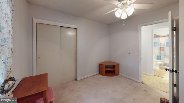14701 Viewcrest Rd SW, Cresaptown, MD 21502 - unfurnished bedroom with carpet, a closet, baseboards, and ceiling fan