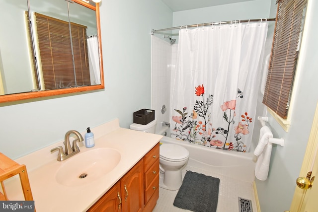 6 Quincy Ct, Ocean Pines, MD 21811 - full bath featuring toilet, vanity, shower / bath combo, and tile patterned flooring